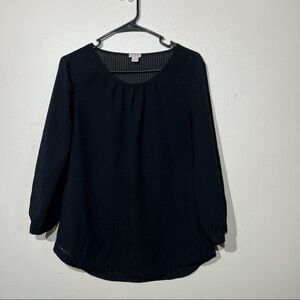 J.crew woman’s black blouse, long sleeves, size M